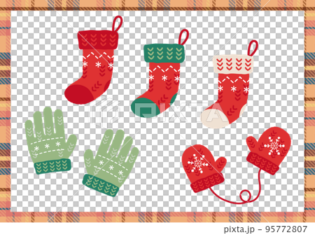 靴下や手袋のクリスマスイメージのイラスト 95772807