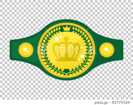 帶有皇冠標記的綠色冠軍腰帶的插圖 帶有皇冠標記的綠色冠軍腰帶的插圖 95775594