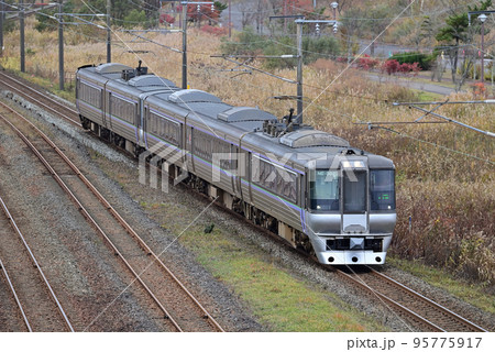 千歳線　沼ノ端－植苗　JR北海道　785系　NE-502編成（札幌）　すずらん 95775917