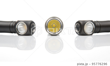 different lanterns flashlight on a white background. item for camping and household life. different lanterns flashlight on a white background. item for camping and household life. 95776296