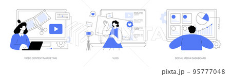 Online digital campaign abstract concept vector illustrations. 95777048