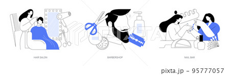 Beauty salon abstract concept vector illustrations. Beauty salon abstract concept vector illustrations. 95777057