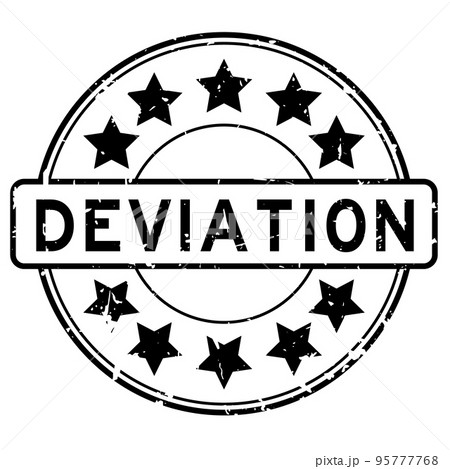Grunge black deviation word with star icon round rubber seal stamp on white background Grunge black deviation word with star icon round rubber seal stamp on white background 95777768