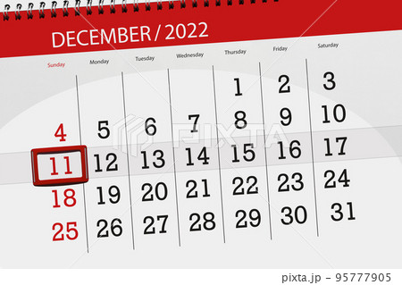 Calendar 2022, deadline, day, month, page, organizer, date, december, sunday, number 11 95777905