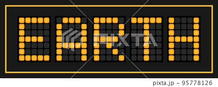 Orange color led banner in word earth on black background 95778126
