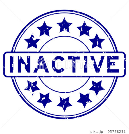 Grunge blue inactive word with star icon round rubber seal stamp on white background Grunge blue inactive word with star icon round rubber seal stamp on white background 95778251