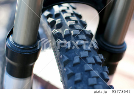 part of a bicycle wheel closeup 95778645