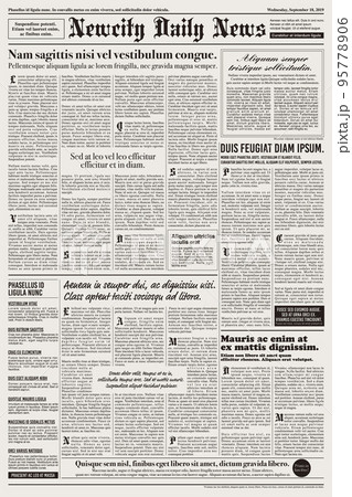 完全フルダミーの英字新聞風背景(表面) 完全フルダミーの英字新聞風背景(表面) 95778906