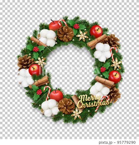 クリスマスリース イラスト リアル  95779290