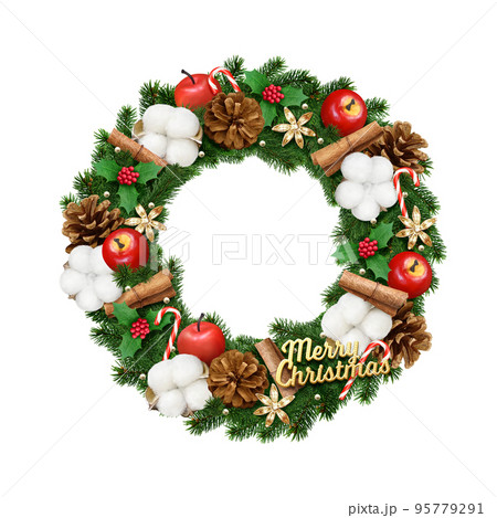 クリスマスリース イラスト リアル  95779291