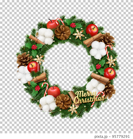 クリスマスリース イラスト リアル  95779291