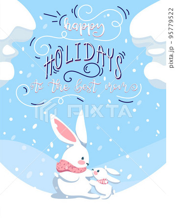Happy Holidays to the best Mom Card with Rabbits Happy Holidays to the best Mom Card with Rabbits 95779522