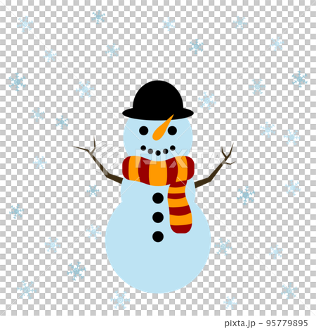 Illustration of a snowman made of three steps - Stock Illustration