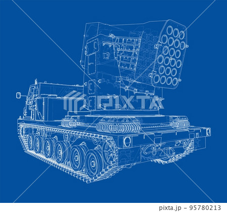 Military track missle system. Vector Military track missle system. Vector 95780213