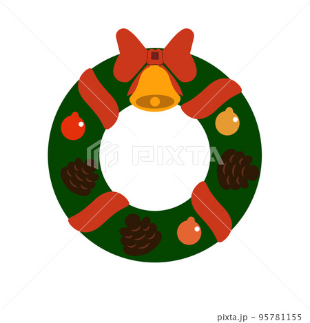 クリスマスリースのイラスト シンプルのイラスト素材