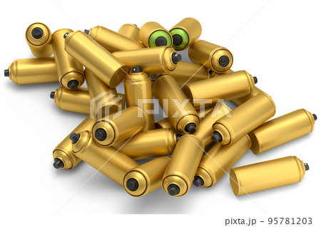 Lots of flying spray paint cans on white background. Spray bottle and dispenser 95781203