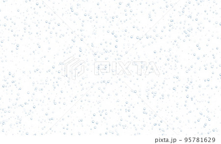 Underwater fizzing bubbles, soda or champagne carbonated drink, sparkling water isolated on white background. 95781629