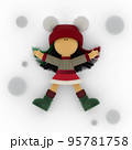 Cute rag doll in a knitted Christmas sweater like 95781758