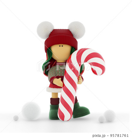 Cute ragdoll in a knitted Christmas sweater 95781761