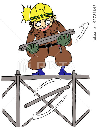 資材を落下させる 95781848