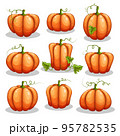 Set of Halloween pumpkins isolated on white background. 95782535