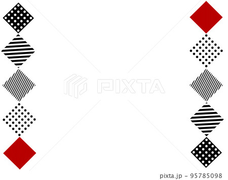 赤と黒の四角で組み立てたフレーム 95785098