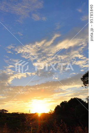 秋の夕焼け空 雲 セイバンモロコシ 秋の夕焼け空 雲 セイバンモロコシ 95785840