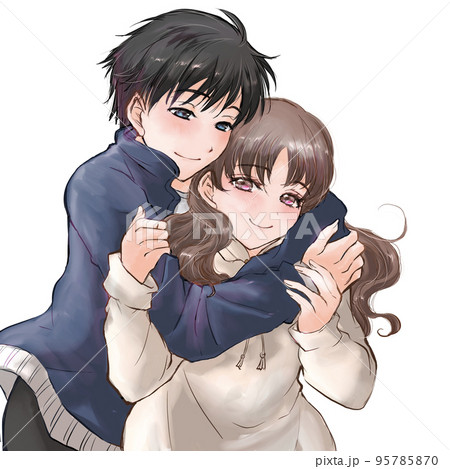 彼女に抱きつく彼氏 95785870