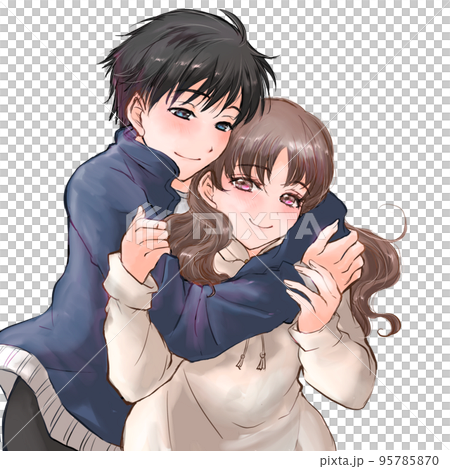 彼女に抱きつく彼氏 95785870