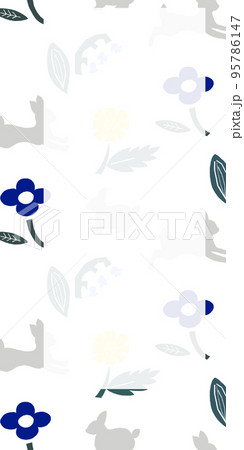 うさぎの北欧風パターン うさぎの北欧風パターン 95786147