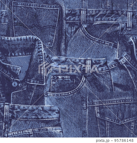 リアルなジーンズの総柄 95786148