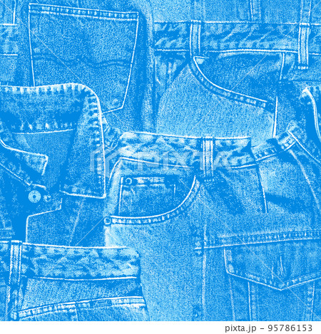 リアルなジーンズの総柄 95786153