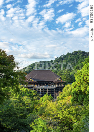 【京都府】豊かな自然に囲まれた清水寺の本堂 【京都府】豊かな自然に囲まれた清水寺の本堂 95786169