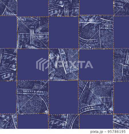 ジーンズのパッチワーク柄, 95786195