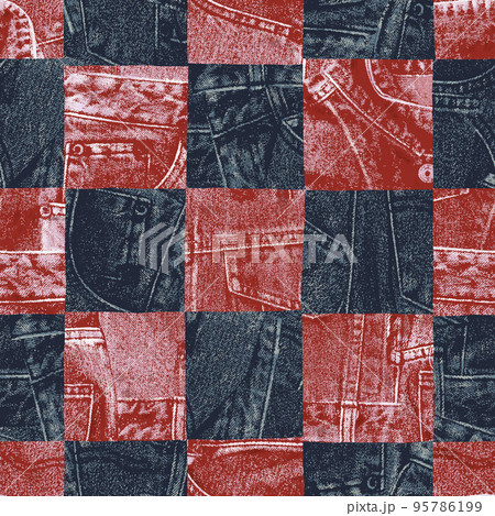 ジーンズのパッチワーク柄, 95786199