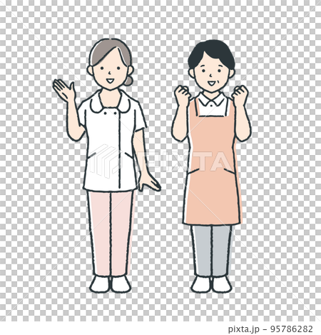 護士和護理人員/全身的插圖 護士和護理人員/全身的插圖 95786282