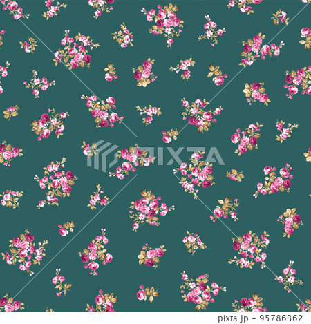 シームレスに連続する薔薇の花柄, シームレスに連続する薔薇の花柄, 95786362