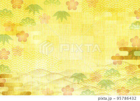 松竹梅　金　年賀状　背景 95786432