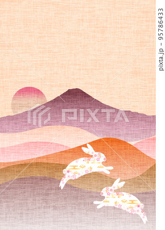 卯 富士山 年賀状 背景 卯 富士山 年賀状 背景 95786433