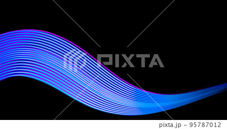 Abstract technology banner design. Digital neon lines on black background. Abstract technology banner design. Digital neon lines on black background. 95787012