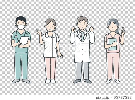 医療スタッフのイラスト／全身 95787552