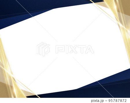 ゴールドとネイビーの抽象的なフレーム 95787872