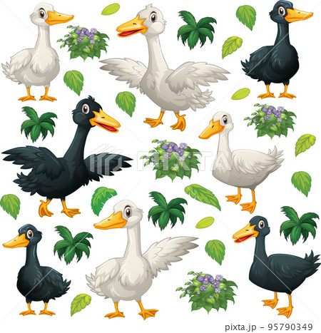 Cute animals cartoon set on white background 95790349