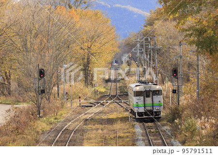 【JR駒ヶ岳駅】到着列車進入、発車の様子 【JR駒ヶ岳駅】到着列車進入、発車の様子 95791511