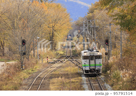 【JR駒ヶ岳駅】到着列車進入、発車の様子 【JR駒ヶ岳駅】到着列車進入、発車の様子 95791514
