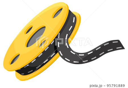 A simple film reel on white background A simple film reel on white background 95791889