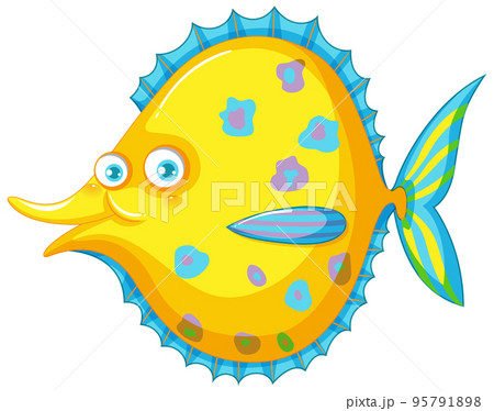A cute halibut fish on white background 95791898