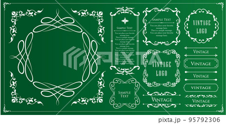 Christmas motif frame design set. Gorgeous and ele Christmas motif frame design set. Gorgeous and ele 95792306