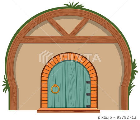 Hobbit house isolated on white background 95792712