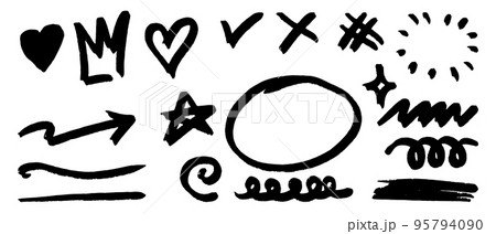 set of Hand drawn doodle elements for concept design isolated on white background. vector illustration. 95794090